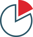 Icon of pie chart with 20% highlighted