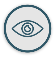 Icon of eye representing CAD symptom of jaundice